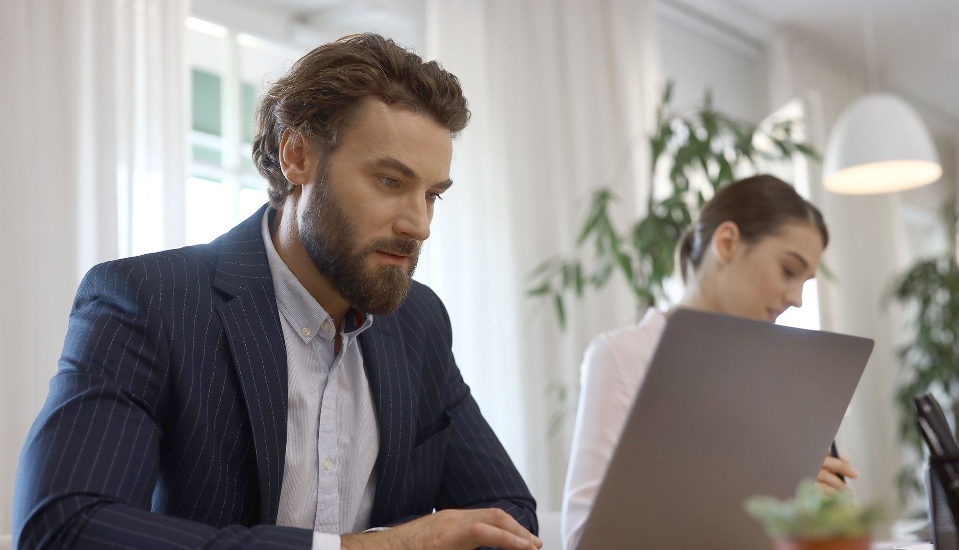 Businessman Using Laptop